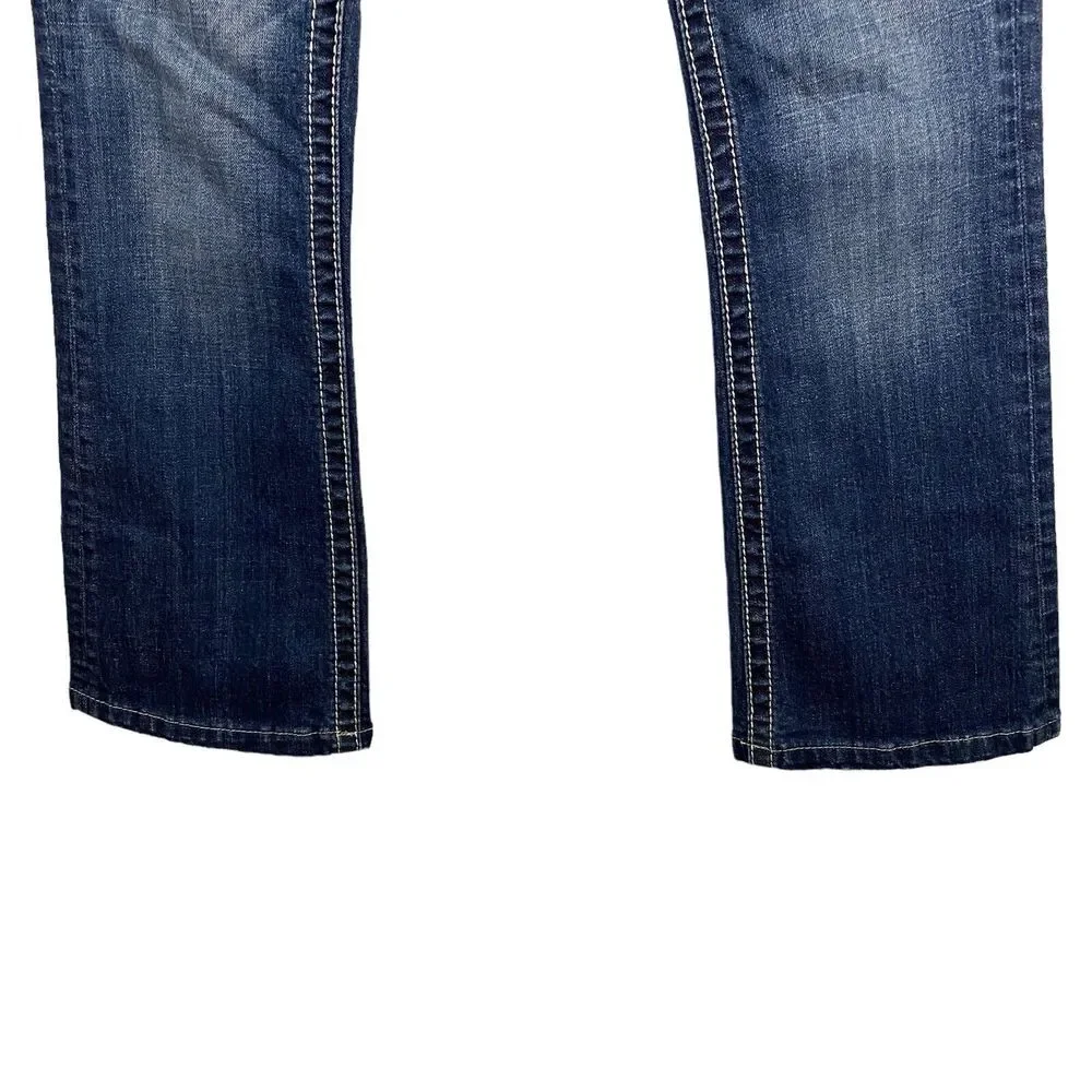 Miss Me Women's Blue Boot Cut Jeans with Gold Embroidery - Picture 8 of 13